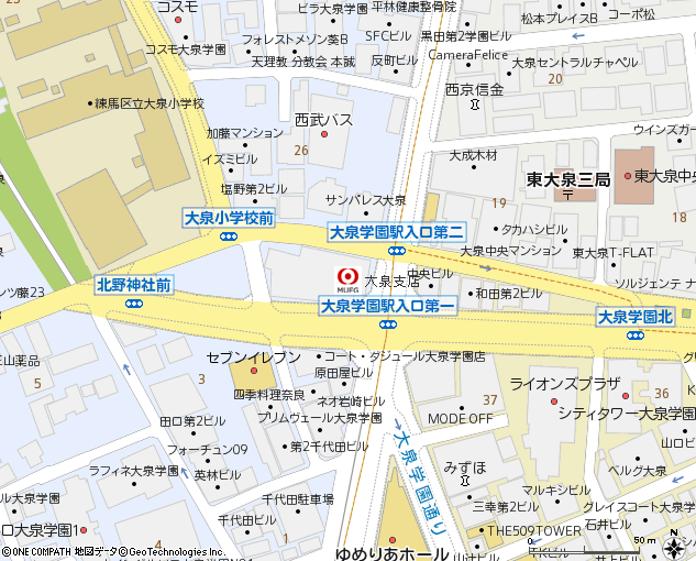大泉支店付近の地図
